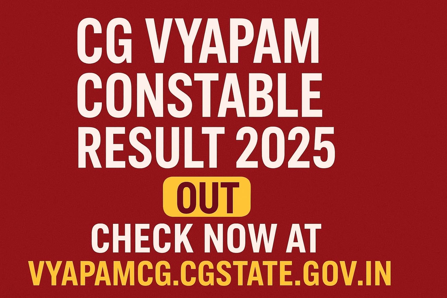 CG Vyapam Constable Result 2025