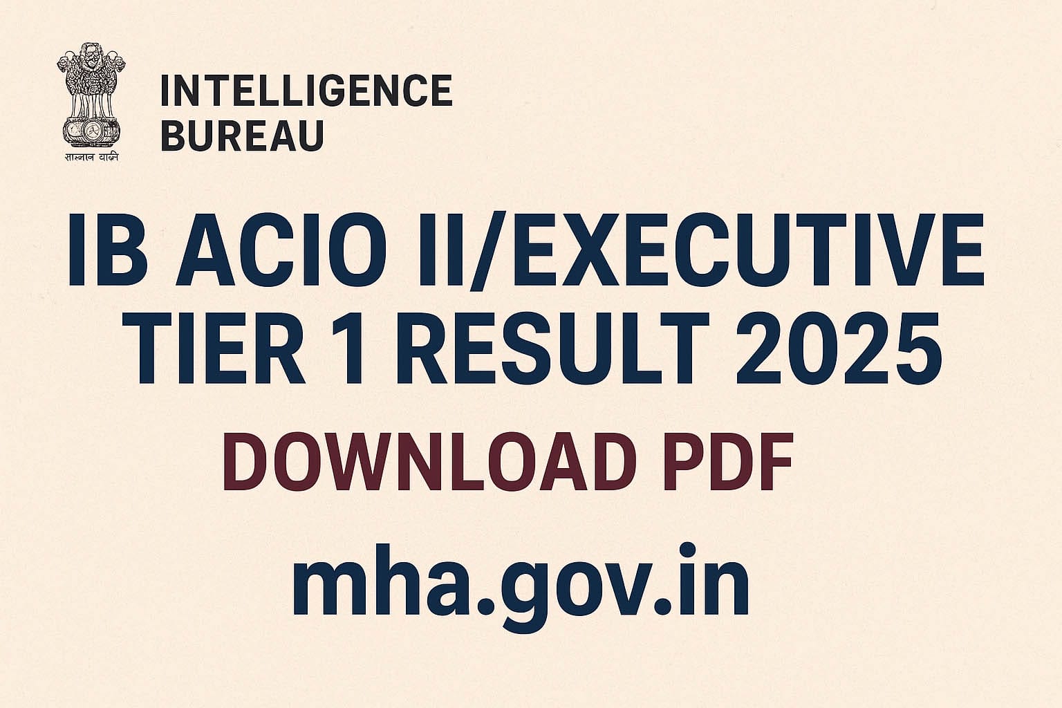 IB ACIO II Executive Tier 1 Result 2025