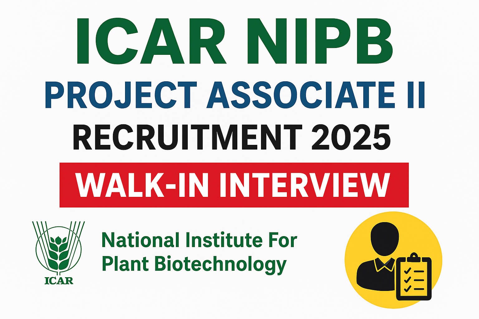 ICAR NIPB Recruitment 2025