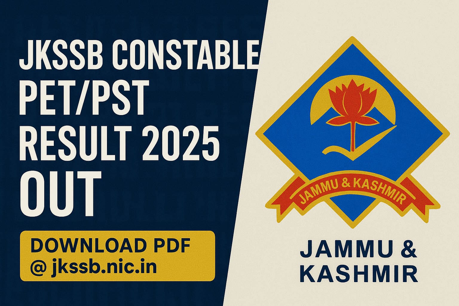 JKSSB Constable PET PST Result 2025