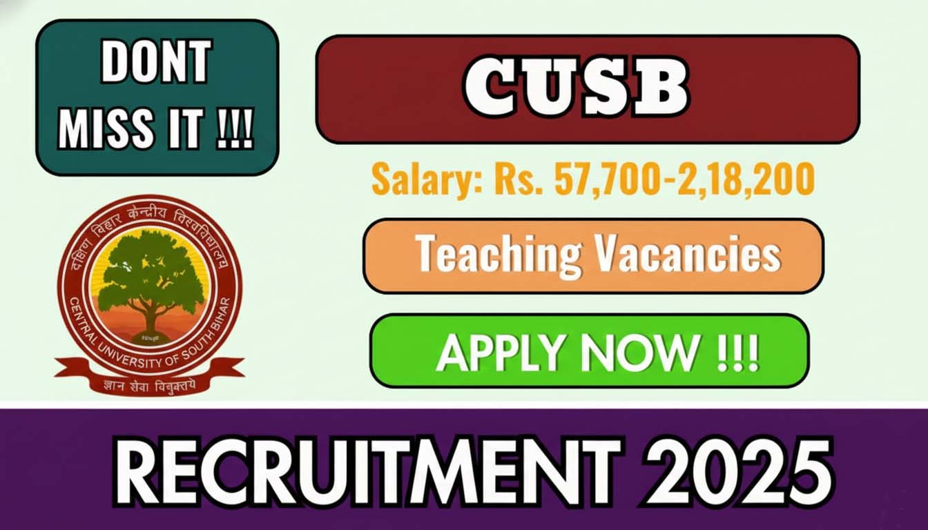 CUSB Faculty Recruitment 2026