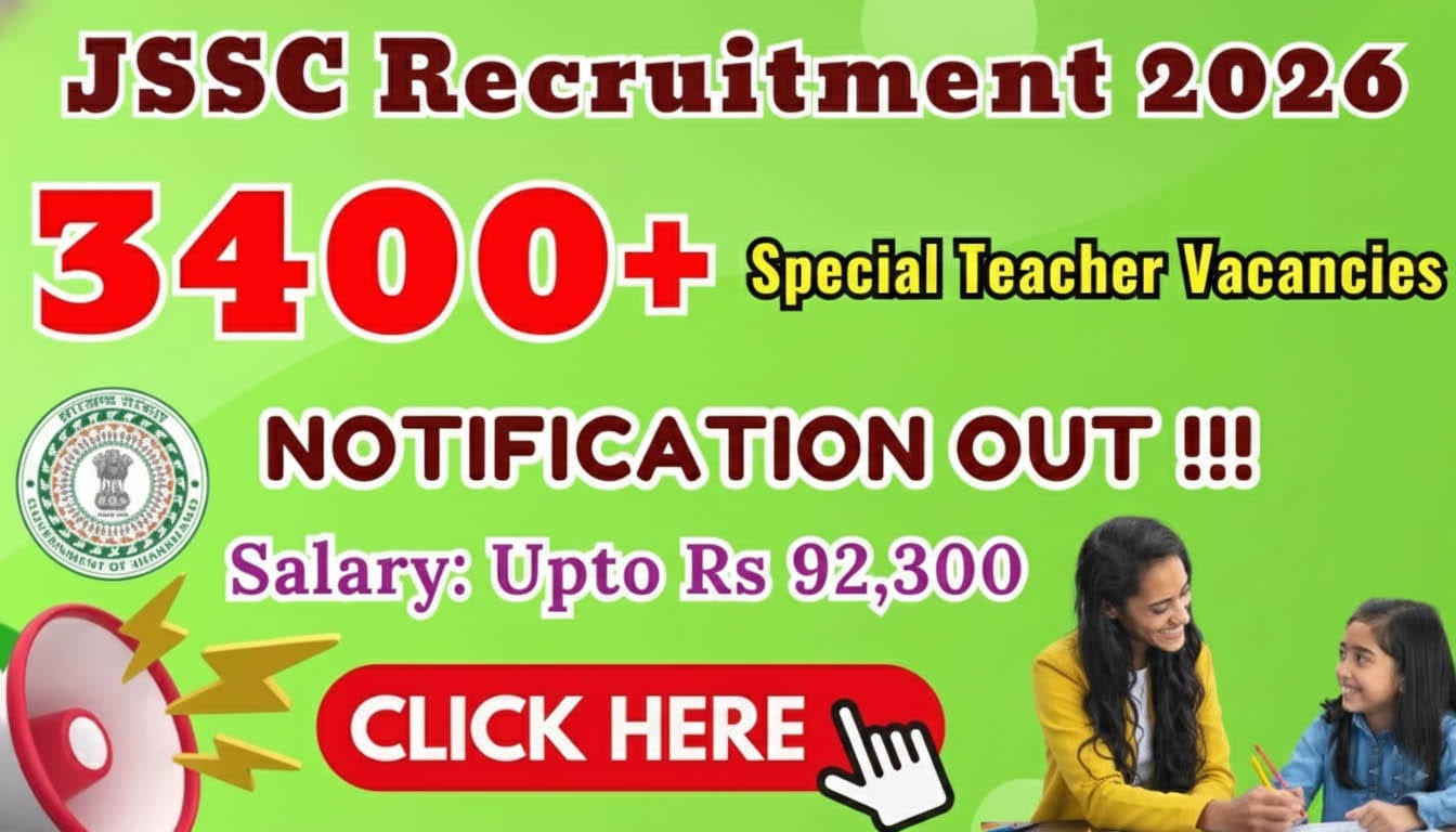 JSSC Special Teacher Recruitment 2026