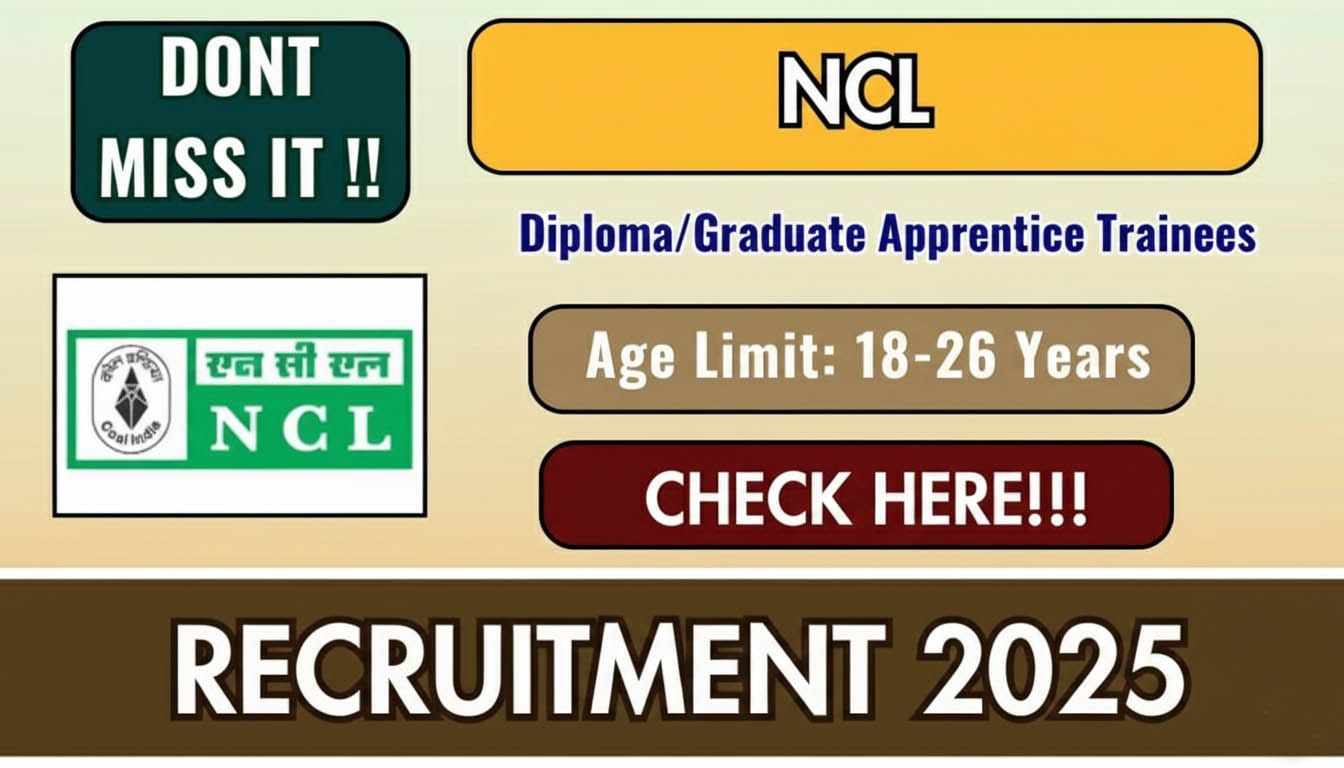 NCL Diploma/Graduate Apprentice Trainees Recruitment 2025