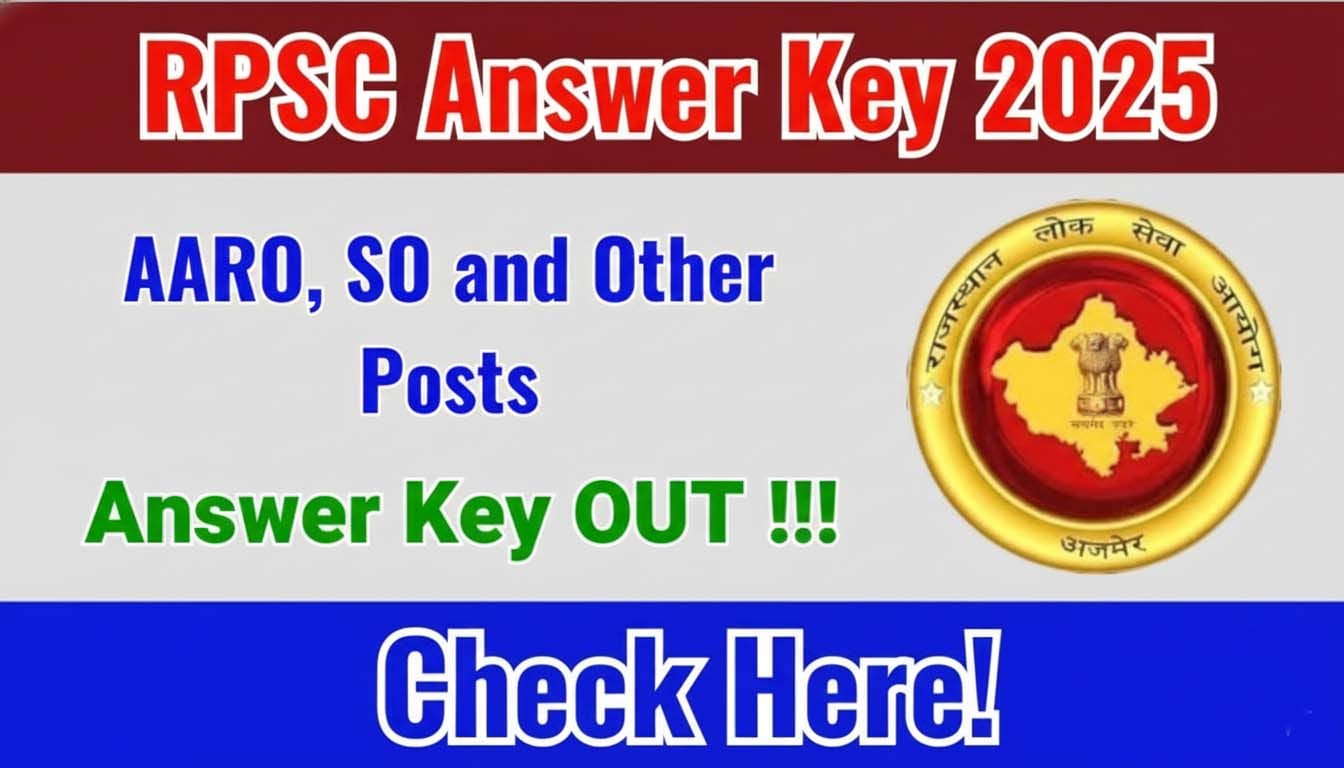 RPSC ARO SO AARO Answer Key 2025