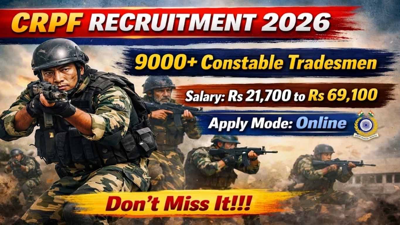 CRPF Constable Tradesman Recruitment 2026