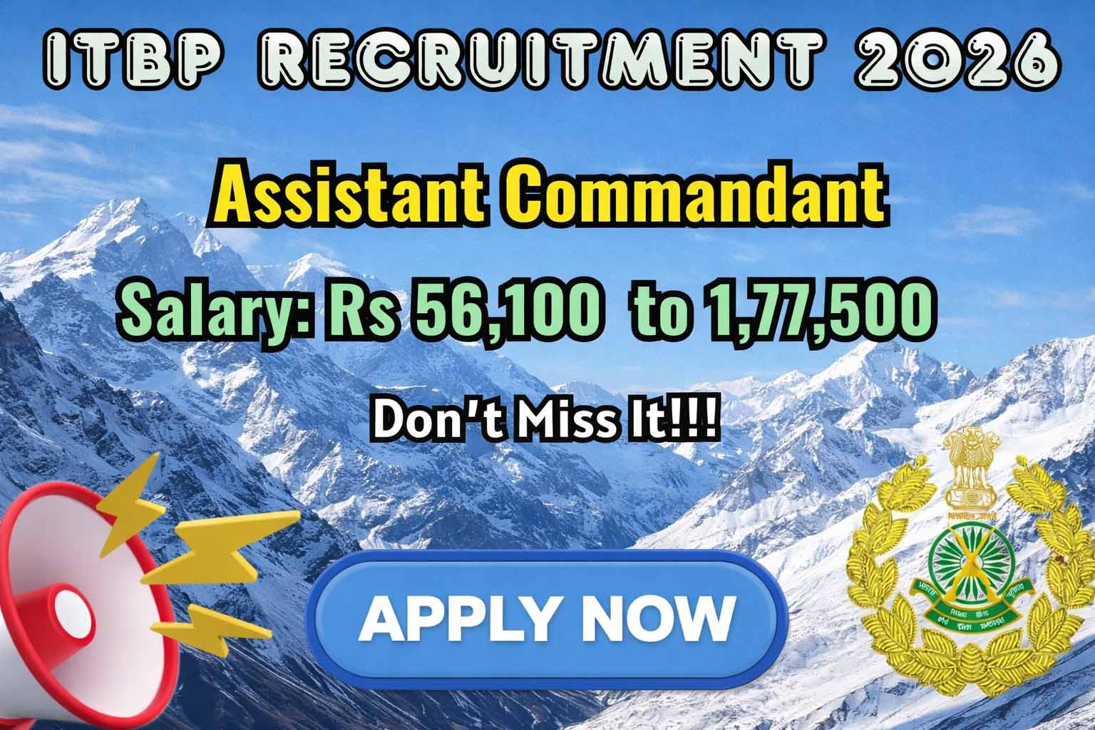 ItBP Assistant Commandant Recruitment 2026